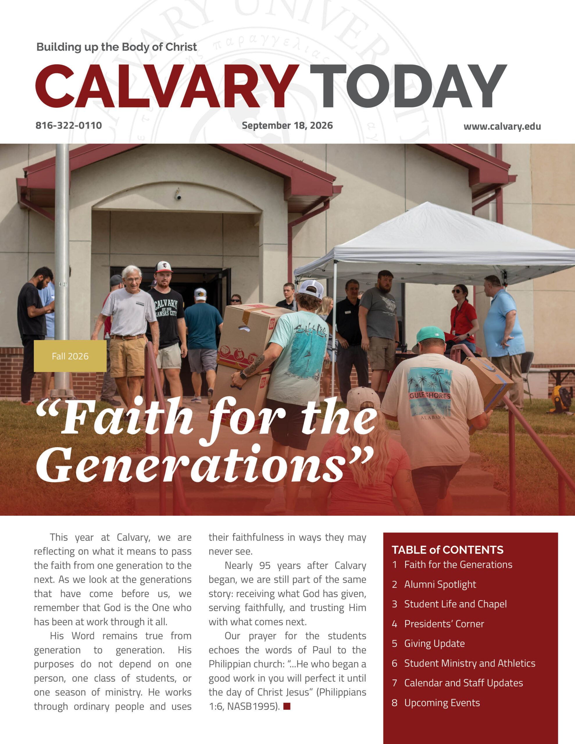 Fall 2026 Calvary Today
